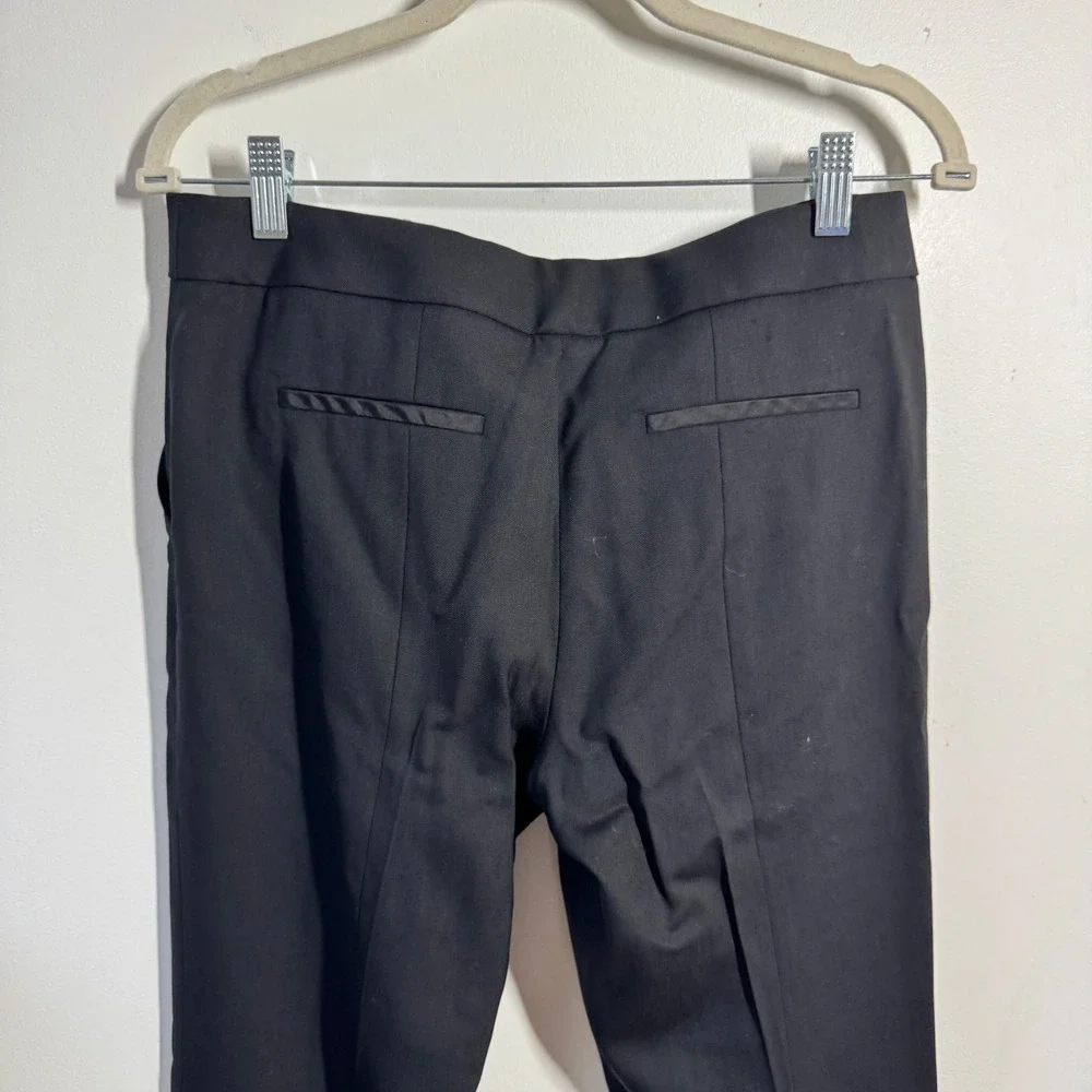 Tory Burch Black Wool Blend Straight Leg Dress Pants Size 4 Professional Trouser